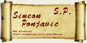 Simeon Ponjavić vizit kartica